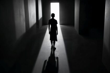 woman showing sadness lonely place