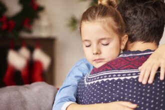 sleeping girl father s arms