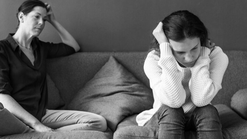 mother teenage daughter having arguument